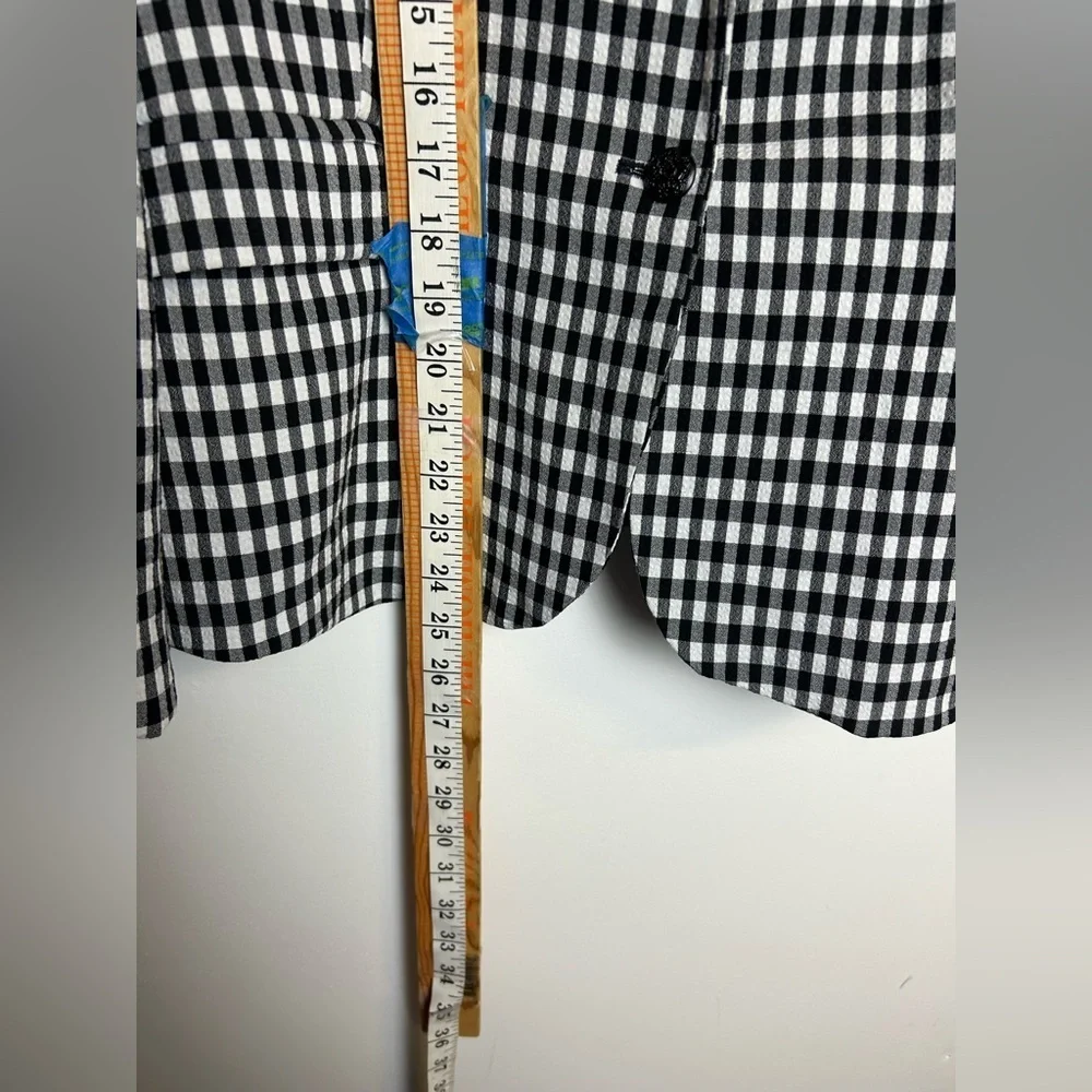 Maison D Amelie Black and White Checkered Women's Blazer Size M Cottagecore - Picture 7 of 12